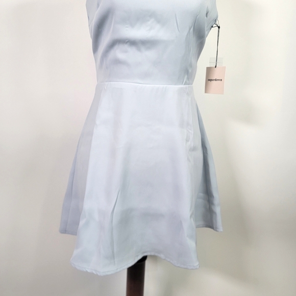 NWT Superdown Light Blue Halter Neck Open Back Mini Dress - Picture 6 of 16